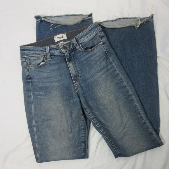 Paige High Rise Bell Canyon Well Worn Distressed Women's Denim Jeans Size 28 - Picture 1 of 15